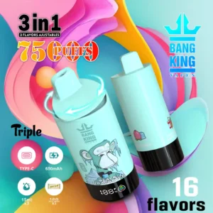 Bang 75000 Puffs 3 in 1 Smaken Oplaadbare Wegwerp E-Cig Bang King Balze 75K Vape Kit